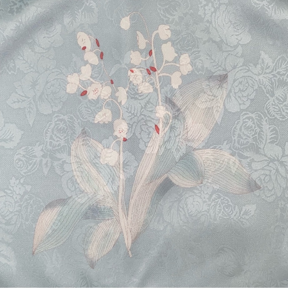 Lilly of the Vally Floral Short Sleeve Midi Blue Cheongsam Qipao Chinese Size S - Picture 4 of 10
